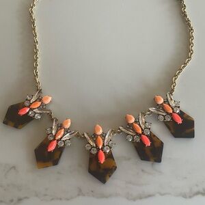 J. Crew Tortoiseshell and Coral Necklace